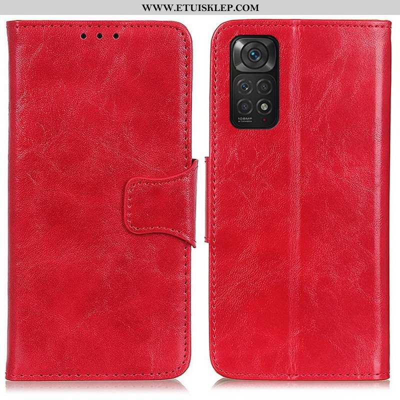 Etui Folio do Xiaomi Redmi Note 11 / 11S Skórzany Futerał Klapa Magnetyczna Tekstury